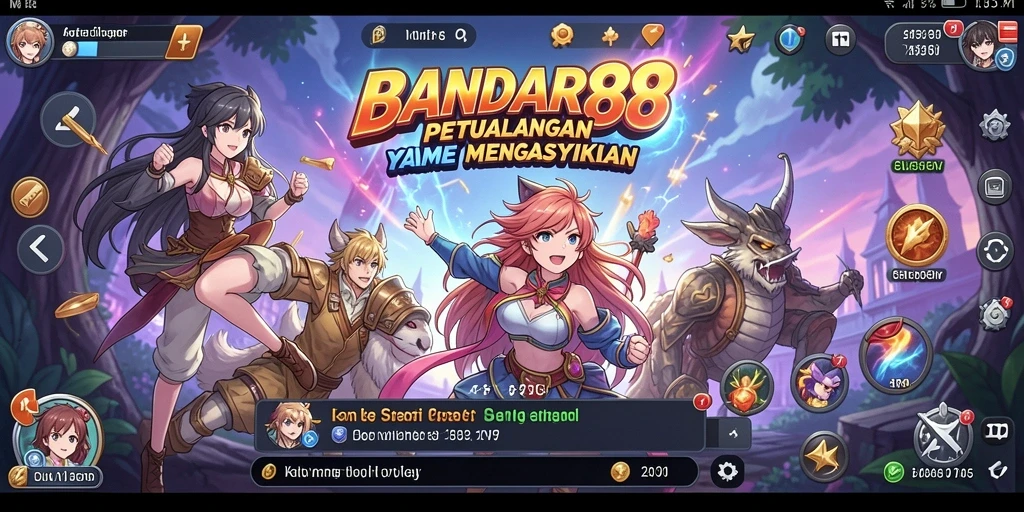 Tampilan gameplay BANDAR88 yang penuh warna dan dinamis.