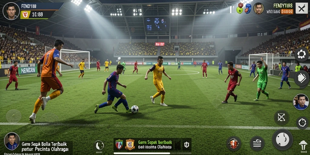 Tampilan aksi seru dalam permainan FENDY188 yang penuh taktik sepak bola.