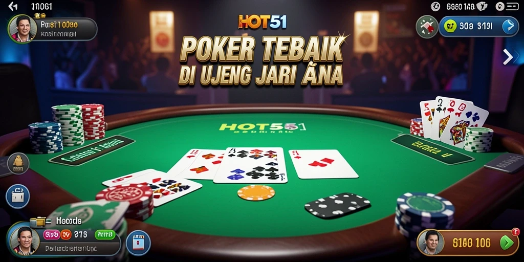 Tampilan screenshot HOT51 menampilkan momen seru dalam permainan Poker.