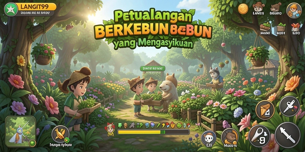 Menggambarkan keseruan bertani dalam LANGIT99 dengan grafik yang memukau.