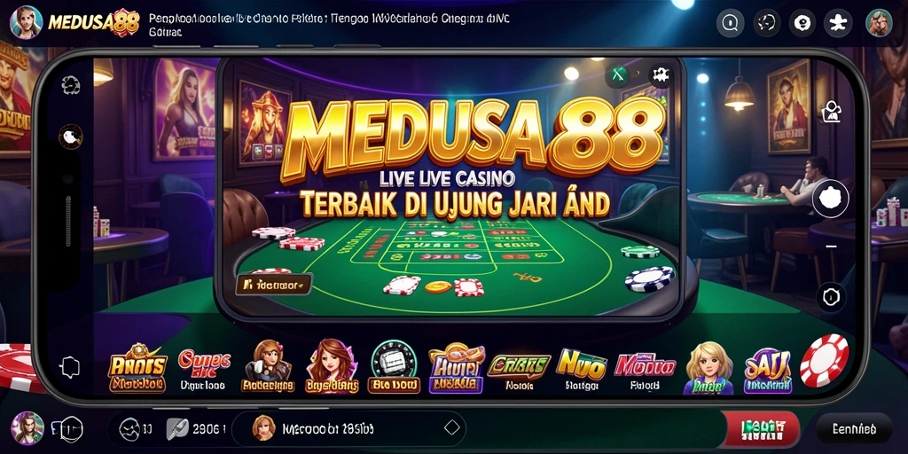 Tampilan permainan Live Casino yang realistis di MEDUSA88.