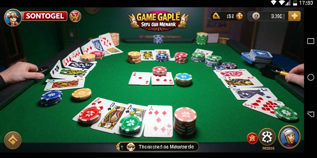 Tampilan gameplay seru dalam permainan Gaple SONTOGEL.