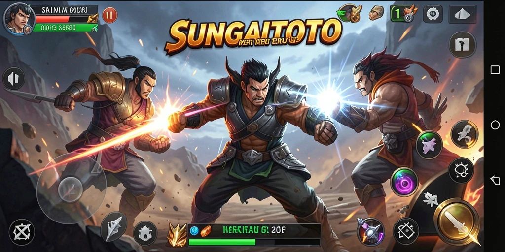 Tangkapan layar utama SUNGAITOTO menunjukkan aksi pertarungan yang mendebarkan.